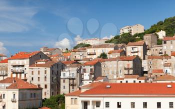 Sartene town, summer cityscape. South Corsica, France