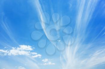 Cirrus clouds, natural blue cloudy sky background photo