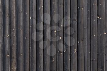 Black outdoor wooden wall, flat background photo texture