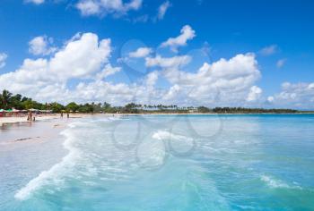 Macao Beach, popular touristic resort of Dominican Republic, Hispaniola Island. Coastal landscape
