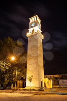 Clock Tower in the center (focus on clock), Tirana, Albania