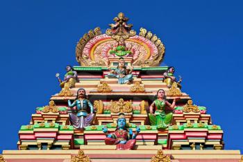 Facade of the hindu temple, south India