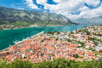 Panorama view to Kotor bay in Montenegro