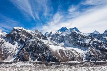 Everest, Nuptse and Lhotse landscape, Himalaya, Nepal