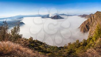 Bromo, Batok and Semeru volcanoes, Java island, Indonesia