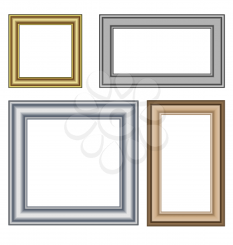 Four multicolored frames isolated on white
