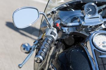 Chromed handlebar of a motorcycle