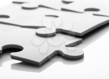 Closeup of jigsaw puzzle pieces