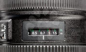 Close up of modern black camera