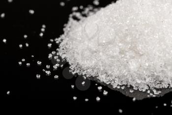 Macro view of sugar crystals pile