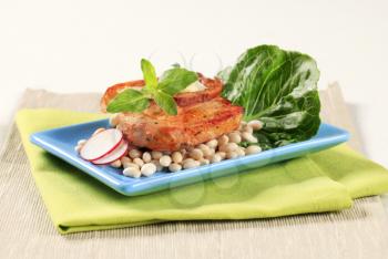 Marinated pork with white beans