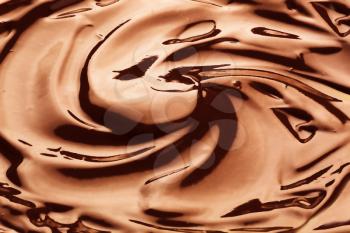 Macro of silky chocolate swirl - full frame