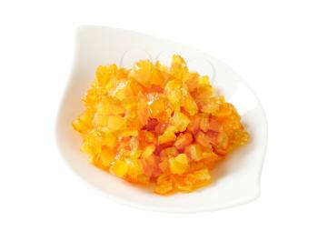 Bowl of orange or tangerine succade