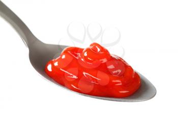 Tomato sauce on a spoon