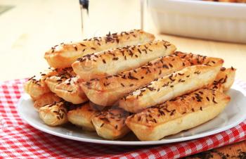Puff Pastry Straws with caraway seeds