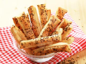 Puff Pastry Straws with Caraway Seeds