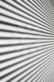 Macro shot of corrugated metal sheet