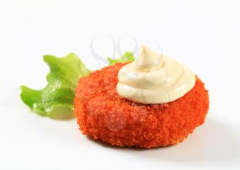 Fried breaded patty with mayonnaise