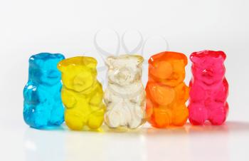 Fruit flavored gummy bears in assorted colors