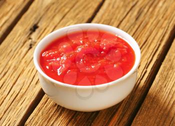 Bowl of thick tomato passata