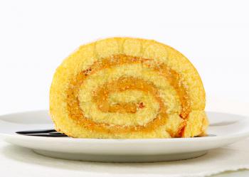 Swiss roll with peanut butter cream