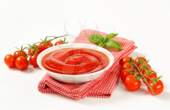 Bowl of smooth tomato passata