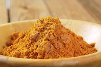 Heap of curry powder in a bowl