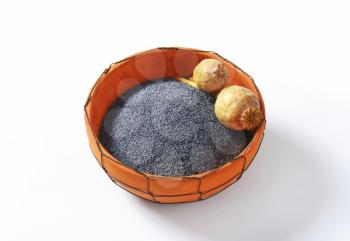 Bowl of whole poppy seeds