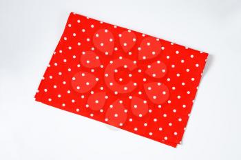 red and white polka dot placemat