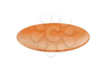 Single empty terracotta dinner plate