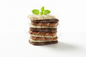 Stack of Belgian chocolate butter biscuits