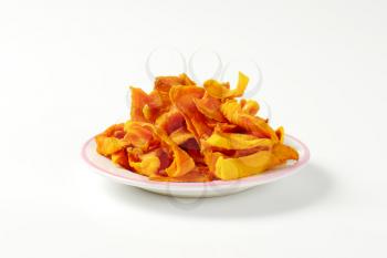Plate of dried mango slices