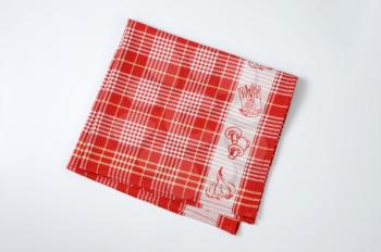red and white checkered dish towel