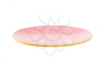 Round pink plate without rim