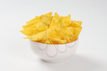 bowl of triangle shaped tortilla chips