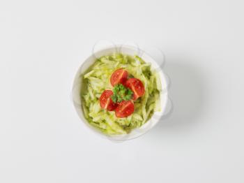 Fresh cucumber salad in vinegar dressing