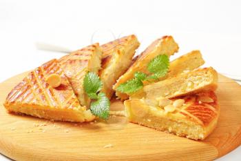 Slices of Dutch butter cake with almond filling