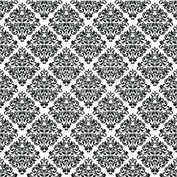 Seamless pattern with ornate Decorative flowers isolated on a white background.  Ideal for textile print and wallpapers.