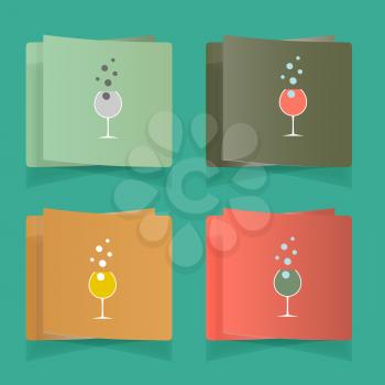 set of simple glasses for alcoholic drinks.