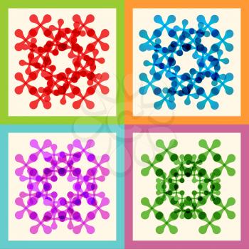 Set color molecule and technology pattern eps.