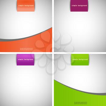Vector set of colored flat tech patterns.