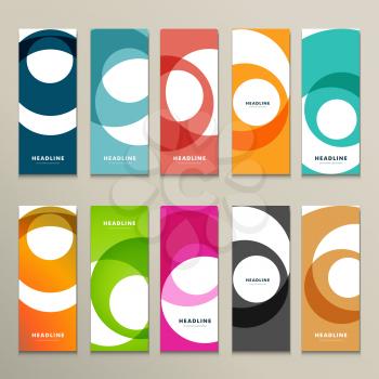 Ten vector pattern with abstract figures brochures.