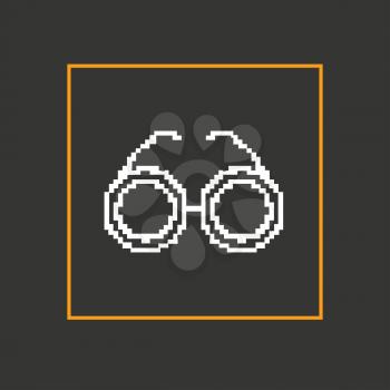 Simple stylish glasses pixel icon. Vector design.