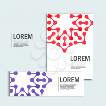 Vector brochures with abstract figures. Design pattern.