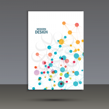 Vector abstract molecular structure. Cover template design.