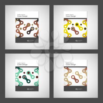 Abstract cover design, business brochure template layout, annual report, booklet or book. Chain geometric pattern.