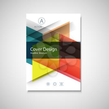 Cover design for Annual Report, Catalog or Magazine, Book or Brochure. Vector template with geometry elements.