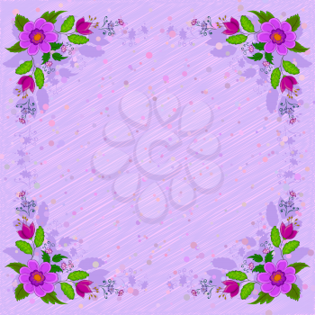 Abstract floral background, pattern with symbolical flowers. Vector