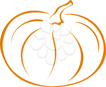 Vegetable, pumpkin, vector, monochrome symbolical pictogram on white background