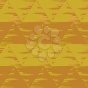 Abstract seamless background, brown and yellow triangles. Vector